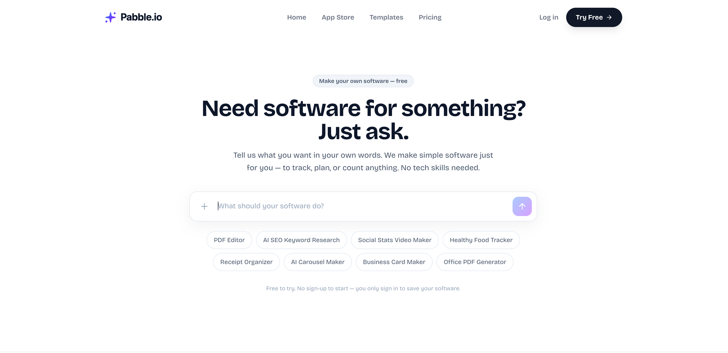 Pabble — Make Your Own Software with AI, Just by Asking